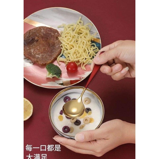 Muỗng thìa Inox mạ vàng sang trọng