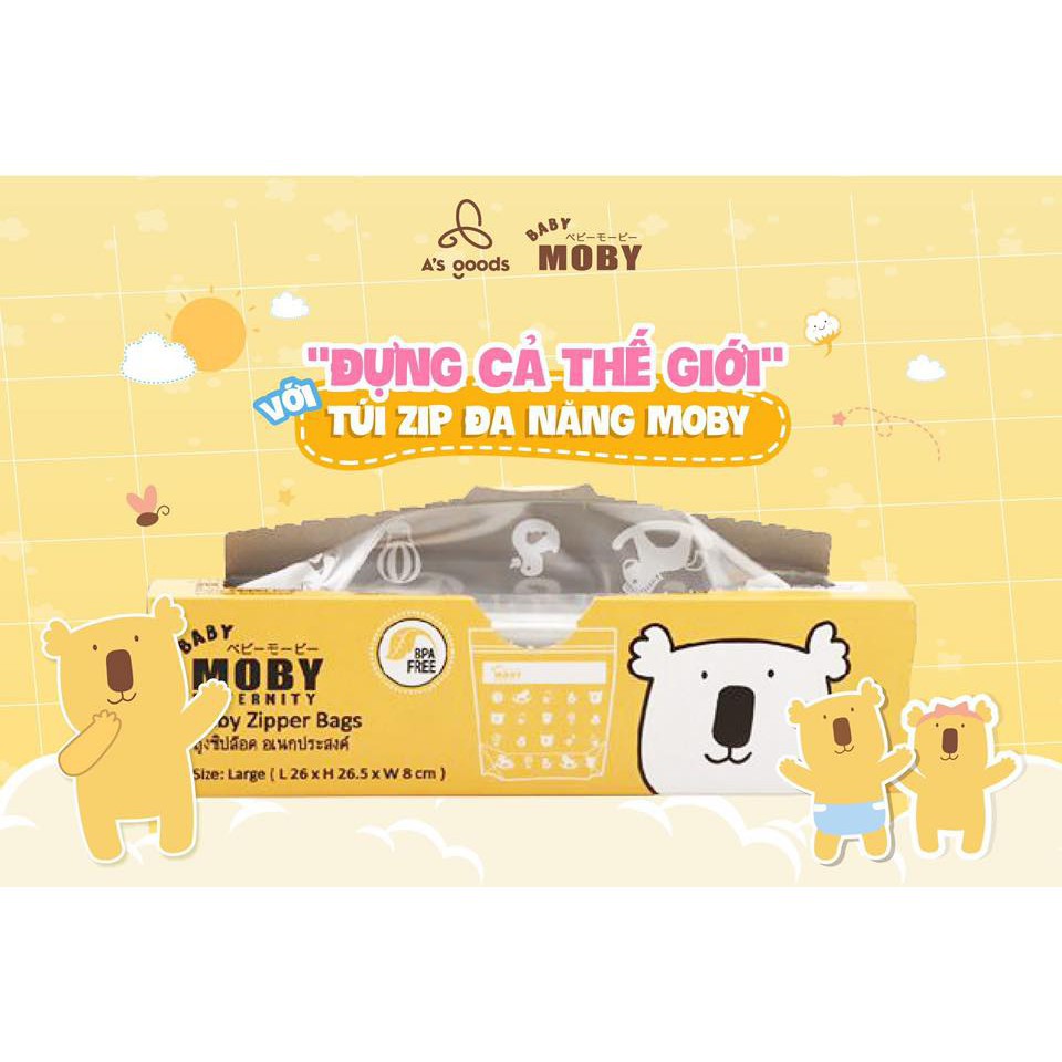 Túi Zip Đa Năng MOBY (Hộp 24 Túi) Size L 26x26,5x8 cm