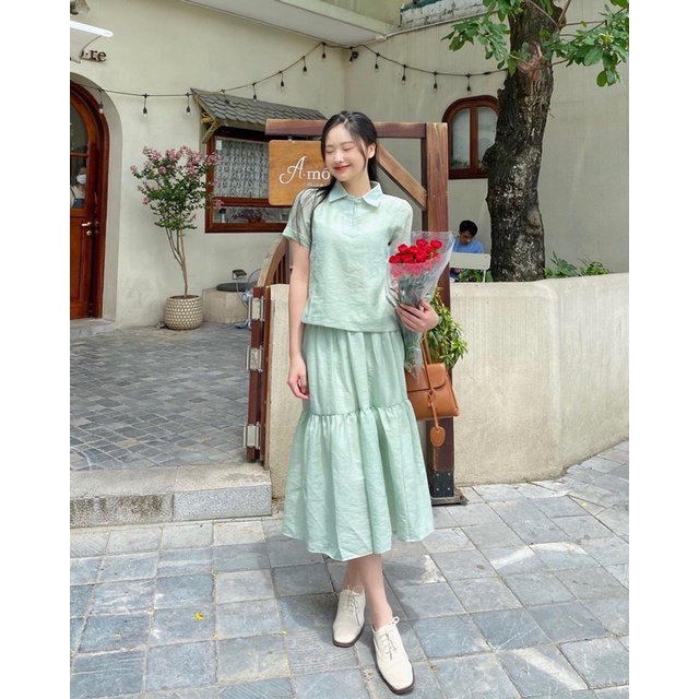 𝐌𝐚𝐲 𝐒𝐞𝐭 - phiên bản cổ đức, 2 màu pastel ( xanh cốm, xanh dương) | Momizi