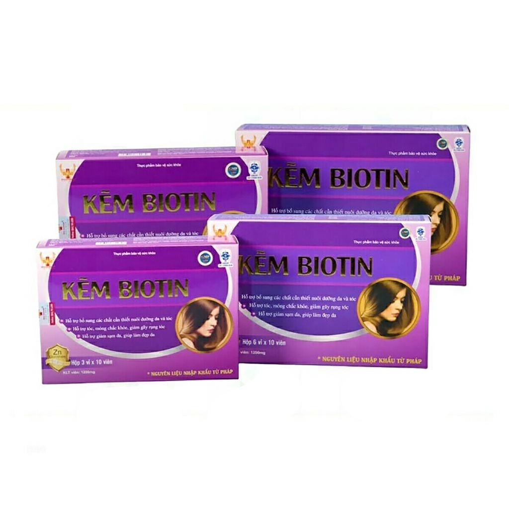 Kẽm biotin ngăn rụng tóc kích thích mọc tóc, giảm gãy móng