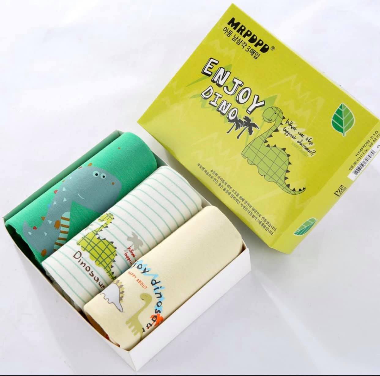 Bộ 3 quần đùi boxer Hàn Quốc mẫu Khủng Long Enjoy Dinosaur