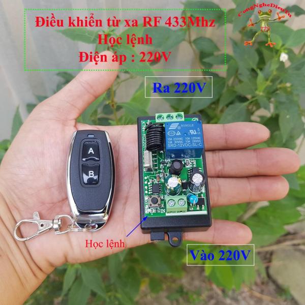 Bảng giá Bộ điều khiển từ xa RF học lệnh 433Mhz -220 volt --- 1 remote AB+ 1 board 220v