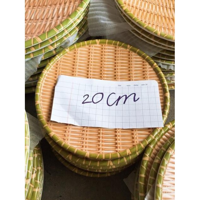 [KHO SỈ] Đĩa Phíp Giả Tre Đan - Mẹt Đựng Đồ Ăn Hình Tròn(20cm,23cm,25cm,30cm,35cm)