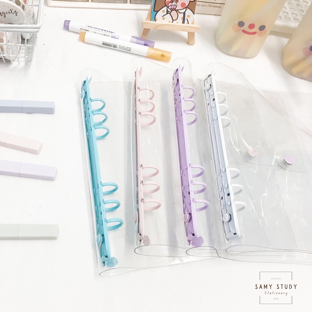 Sổ còng Binder size A5 màu Pastel Basic Hàn Quốc làm planner Bullet Journal Take notes
