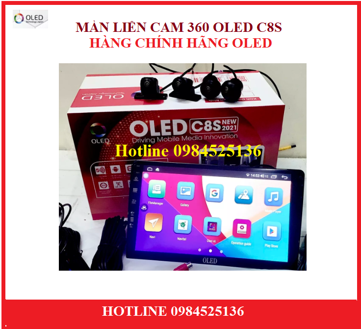 Màn hình android liền cam c8s+camera 360 toàn cảnh 360 độ kèm màn hình android 4 mắt cam mắt camera ahd 225 siêu nét full phụ kiện cao cấp, màn c8 9inch 10inch ram 4g, rom 32g , sản phẩm đẳng cấp chất lượng cho xế yêu