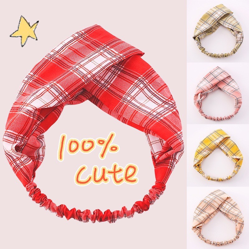 [HCM]Turban băng đô vải caro