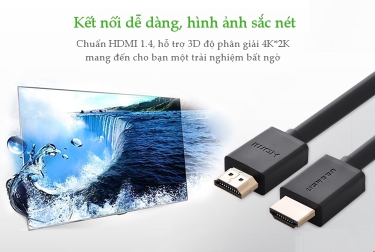 Cáp HDMI V1.4 Ethernet dài 30M Ugreen 10114 (Có chip khuếch đại) Chính Hãng