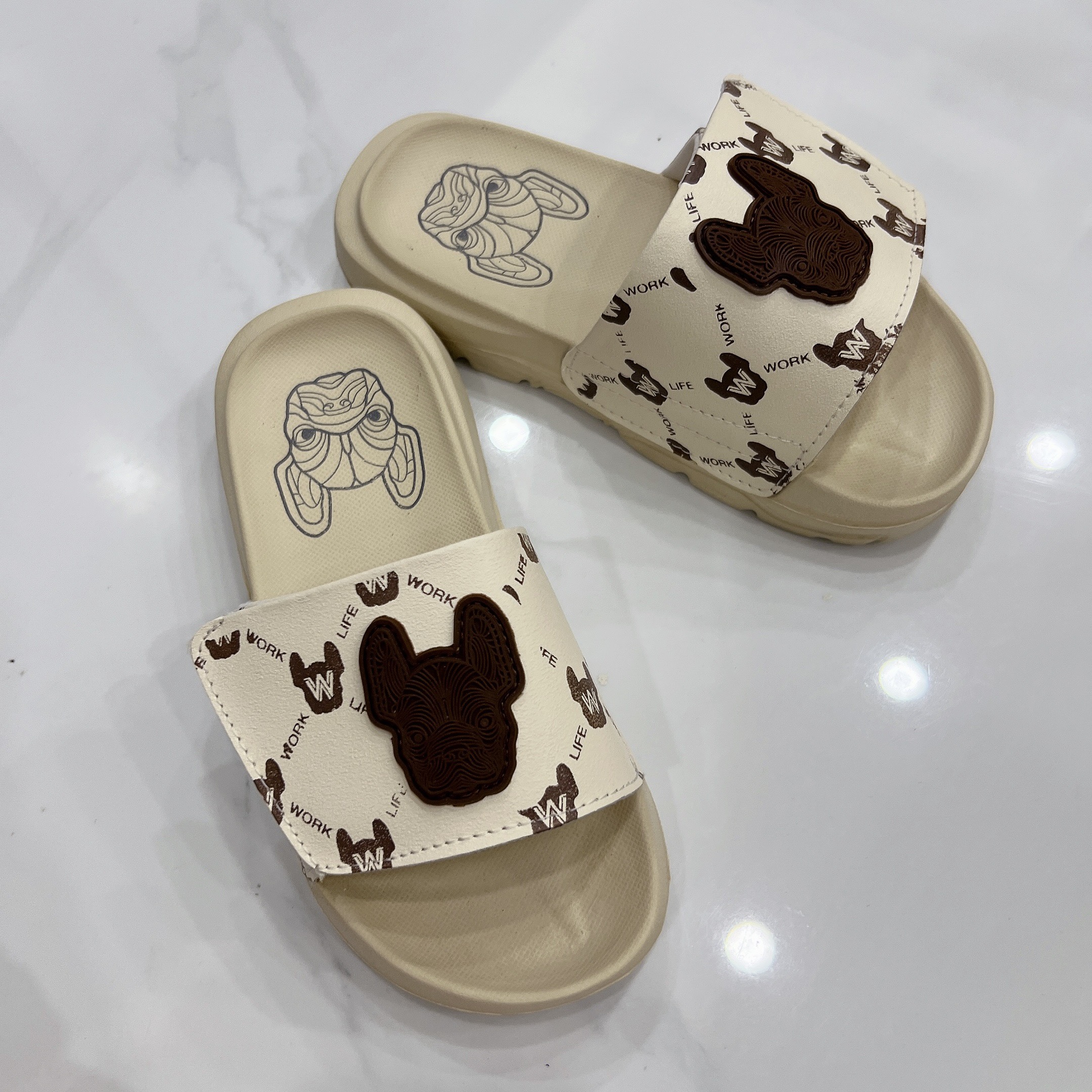 Dép life work cún bulldog Unisex -mới nhất 2024