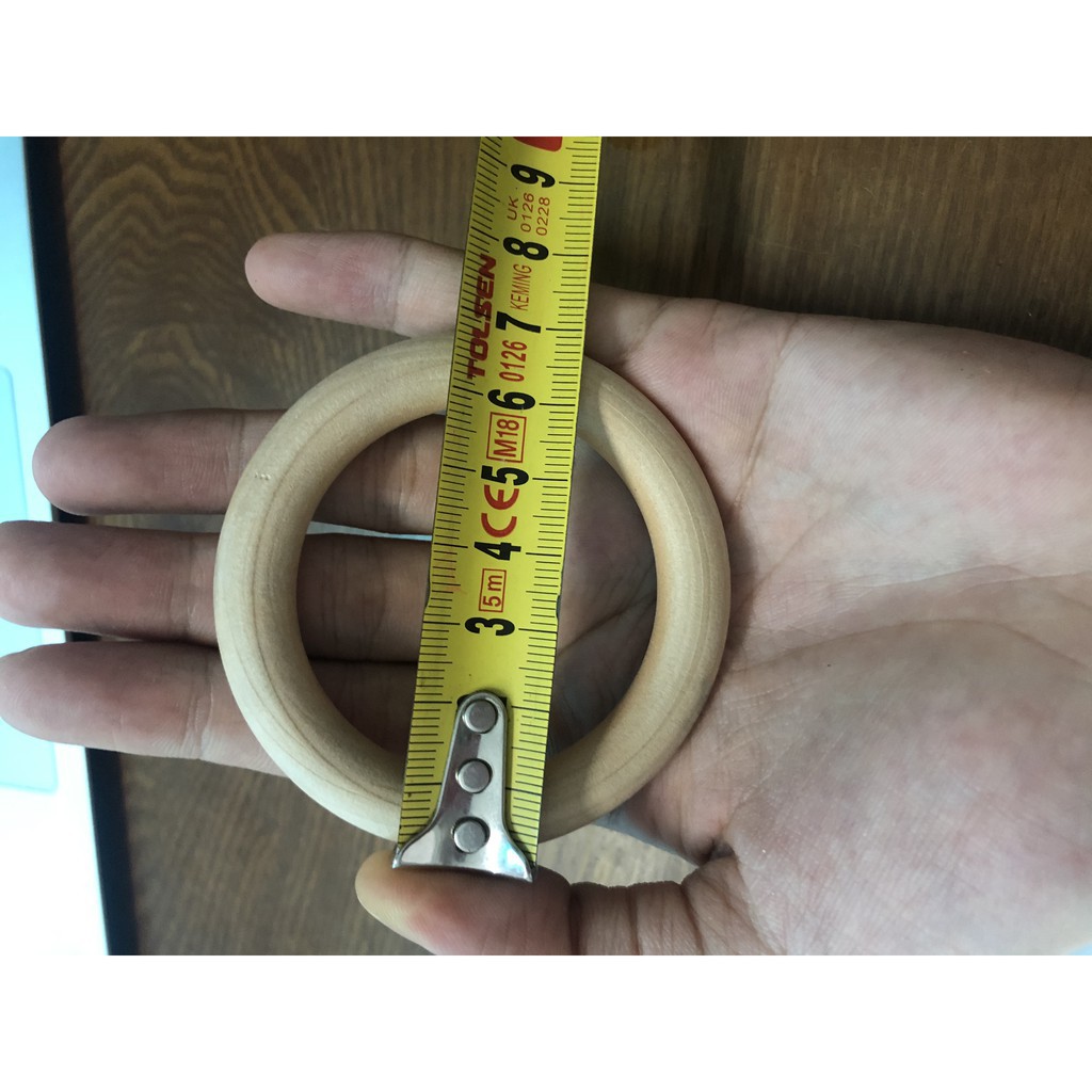 Khoen Gỗ 7cm treo kệ, dây treo cây macrame, handmade