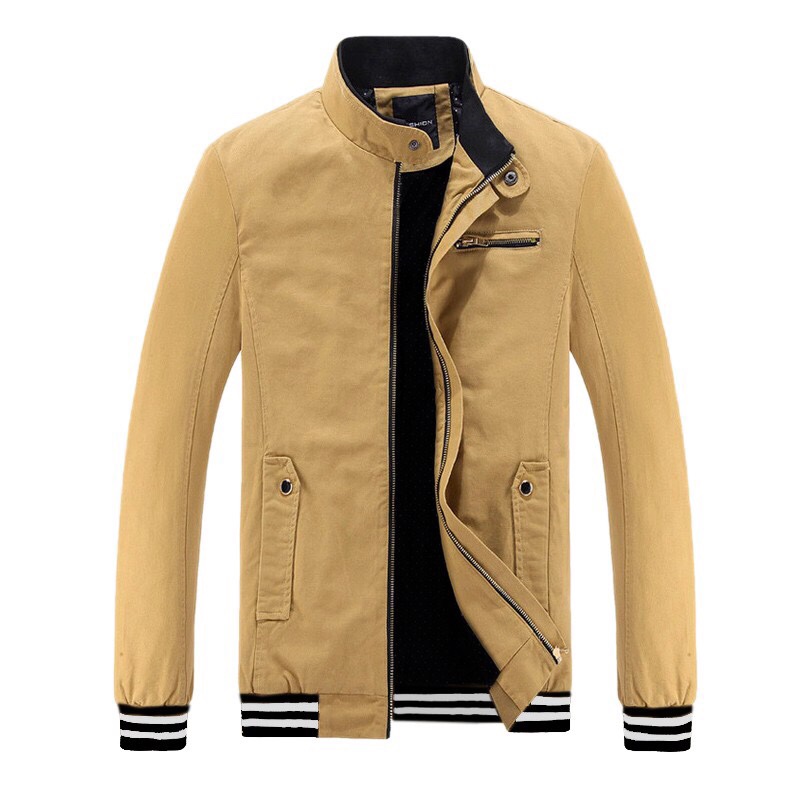 Áo khoác kaki nam bomber Khavi AK68 (Vàng)
