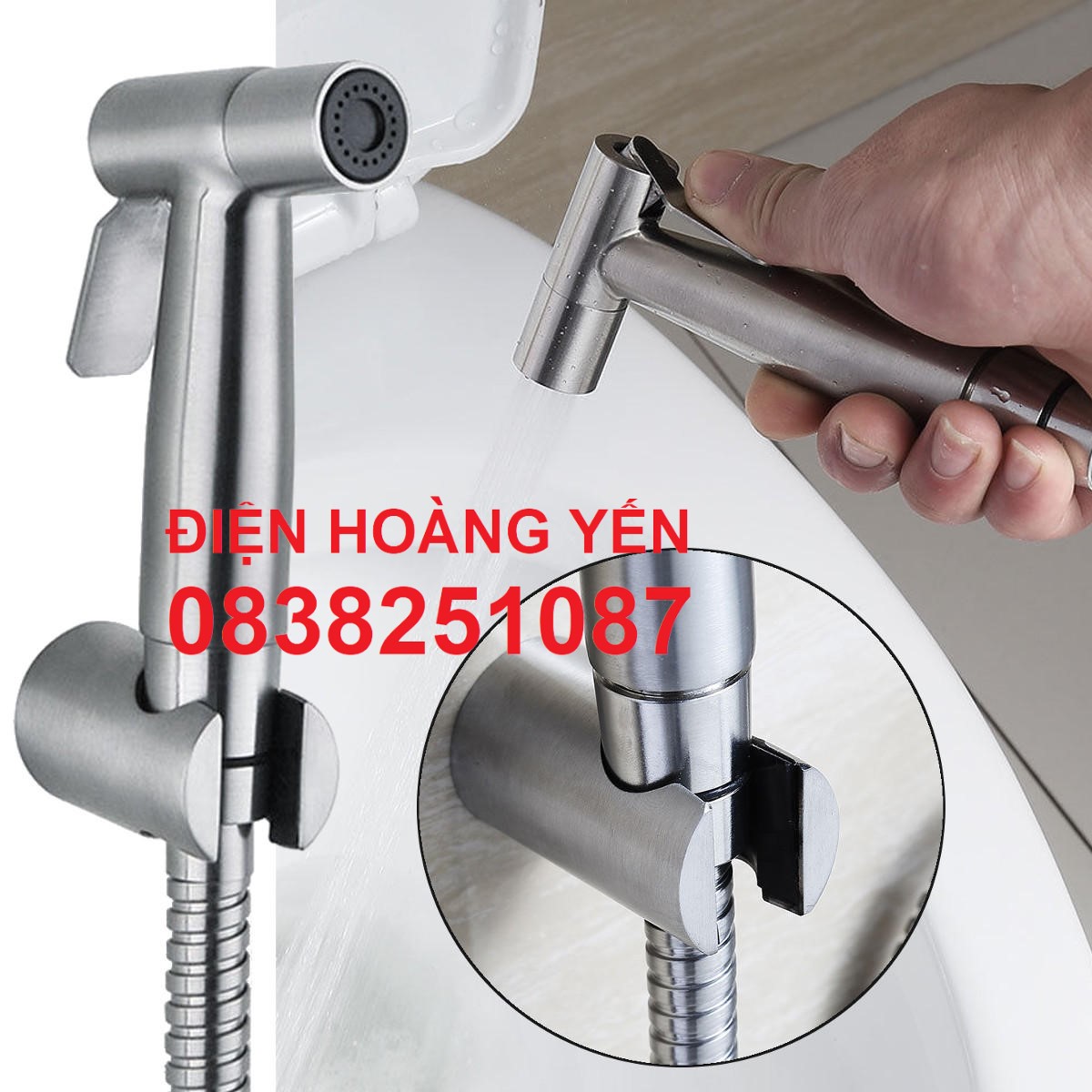 VÒI XỊT VỆ SINH INOX 304 DÂY 1M2