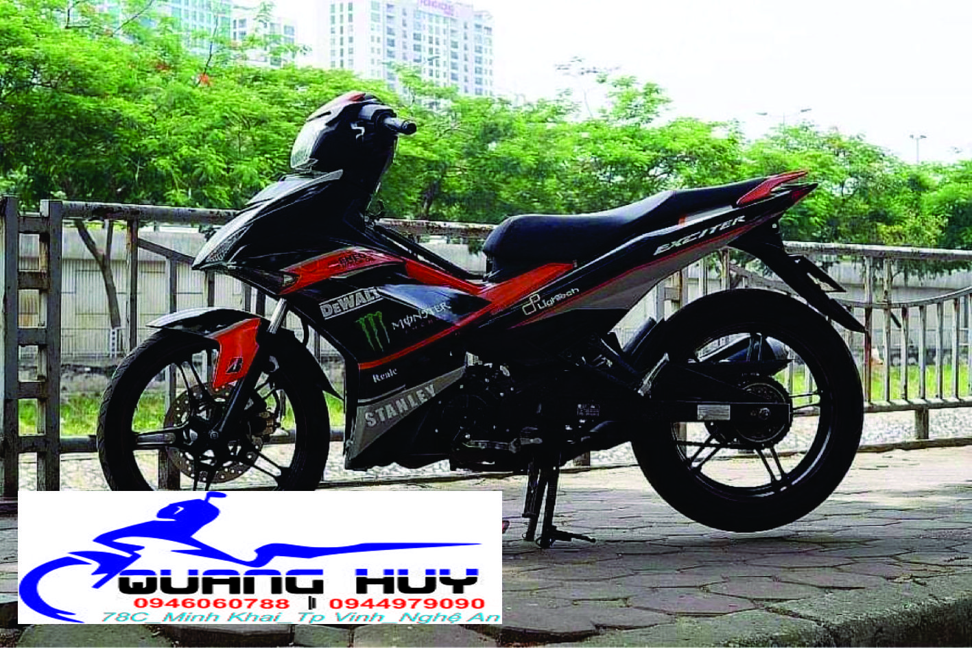 Tem Trùm Exciter 150 Cam Xám Đen,Team Decal Ex 150 MONSTER