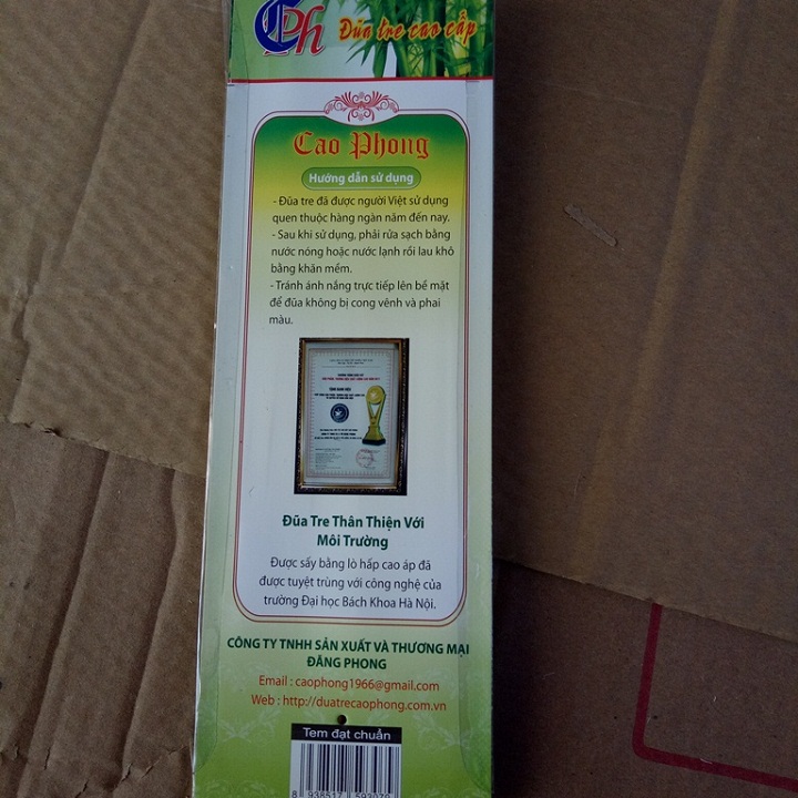 Set 10 đôi đũa tre tự nhiên cao phong