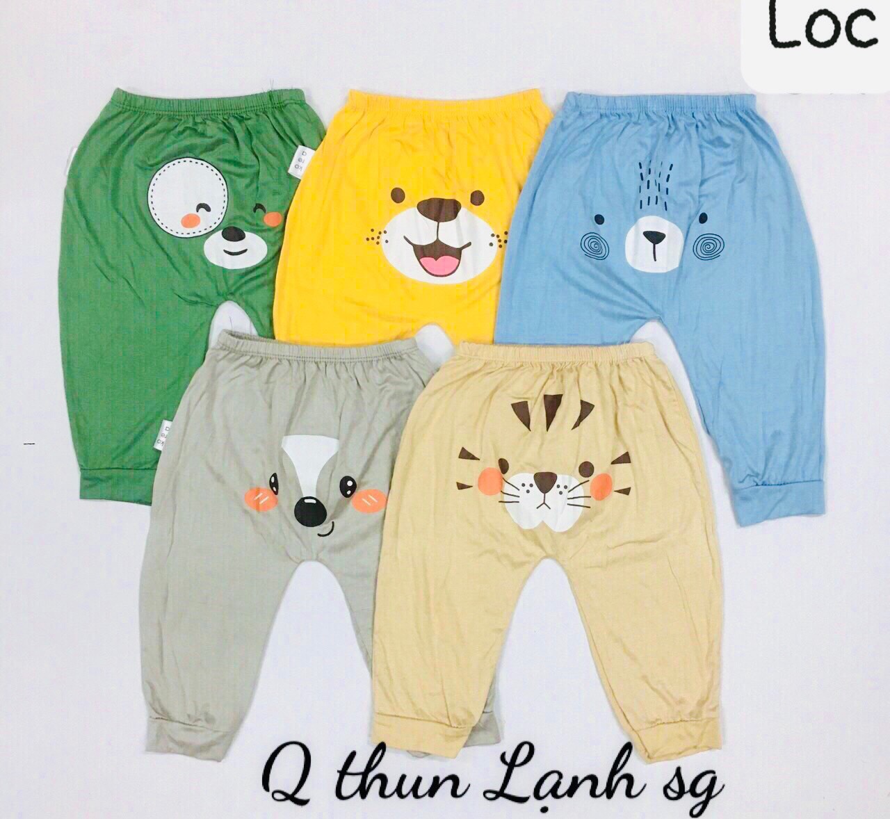 Quần dài mông thú vải thun lạnh cho bé size từ 5-15kg