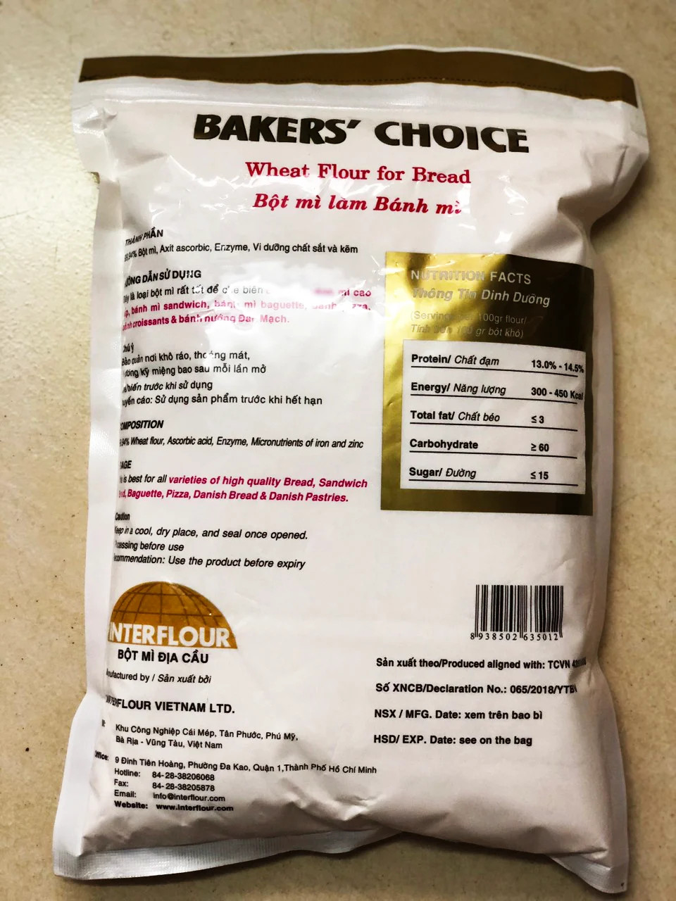 Bột mì số 13 làm bánh Baker Choice - Gói 1kg