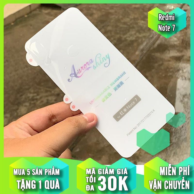 Miếng dán PPF 7 màu cho Xiaomi Redmi Note 7 chống trầy mặt lưng
