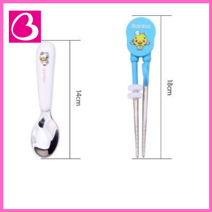 Bộ muỗng đũa tập ăn inox cho bé