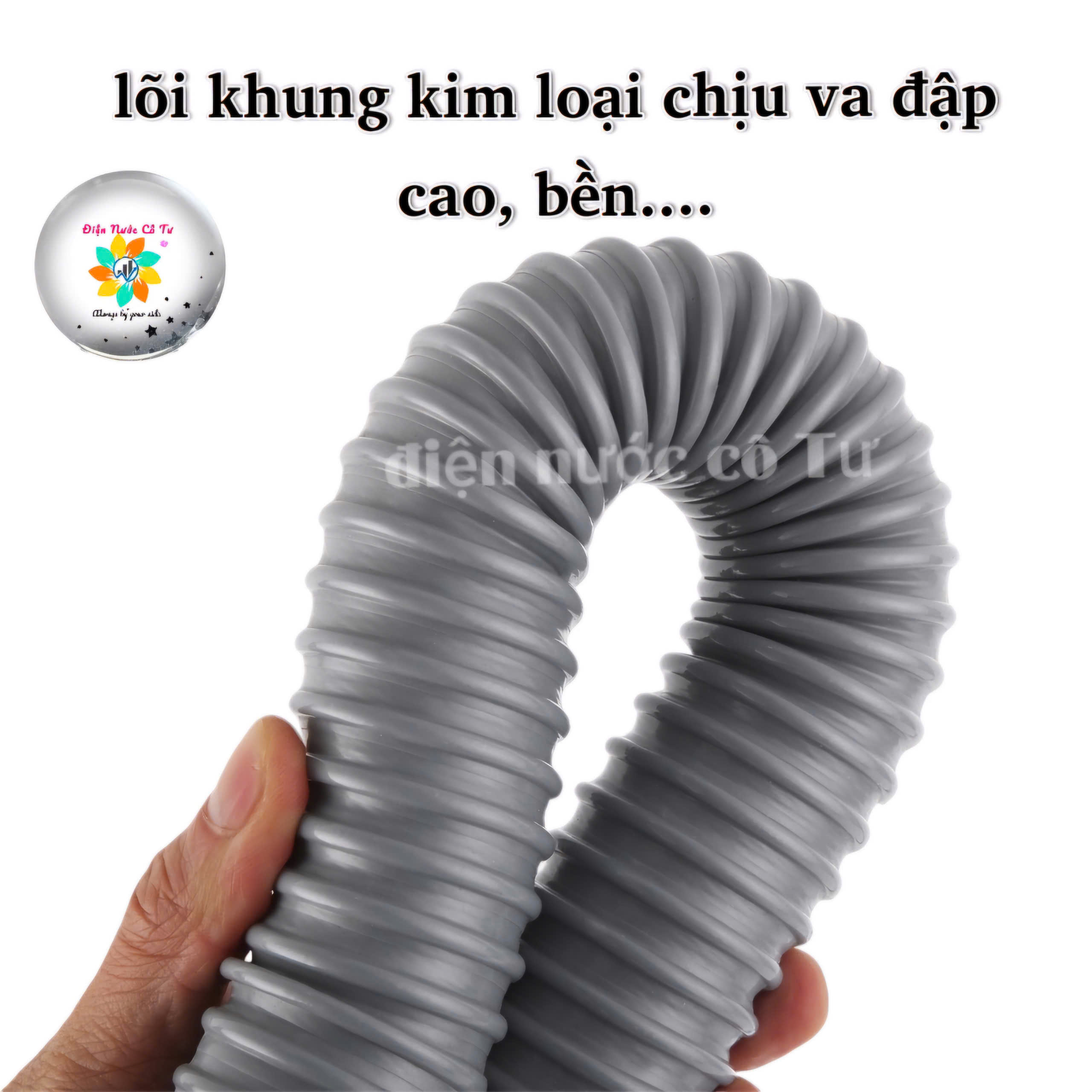 Sink Drain Pipe with 2 Threaded Ends, 49mm Thread, 60cm Long