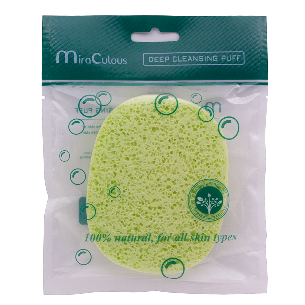 Bông bọt biển tẩy tế bào chết Miraculous xanh cao cấp Hàn Quốc