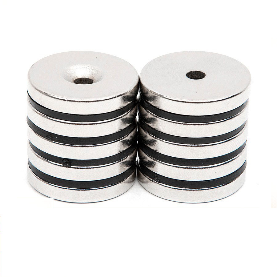 Nam châm viên 30x5 lỗ 6mm có lỗ bắt vít