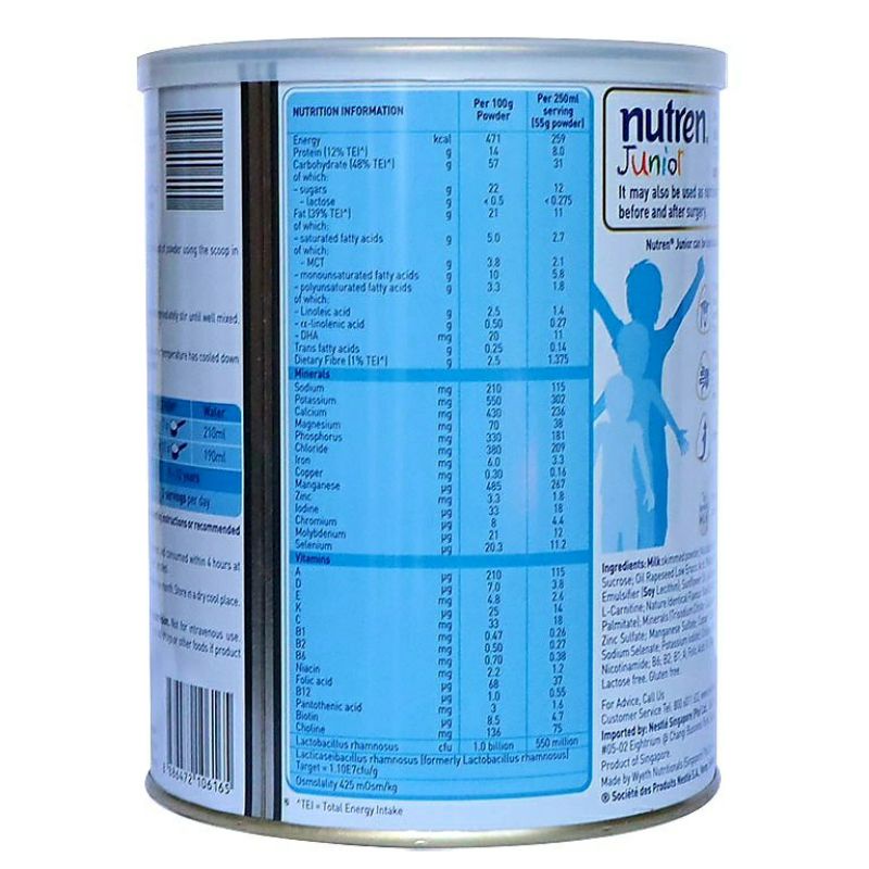 Sữa Bột Nestlé Nutren Junior Hộp 800g (Dành cho trẻ 1~10 tuổi)