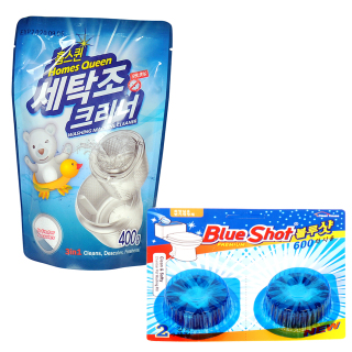 Combo 1 gói bột tẩy lồng máy giặt Homes Queen + 1 vỉ tẩy bồn cầu cao cấp BlueShot Hàn Quốc thumbnail