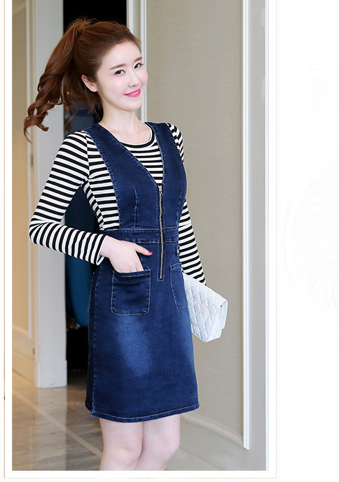 ĐẦM YẾM JEANS  PHỐI  TÚI  D698