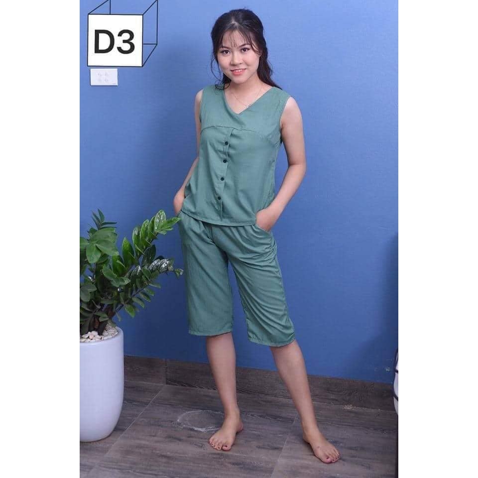 Set quần lửng kate cạp chun mặc ở nhà 27k 1 bộ