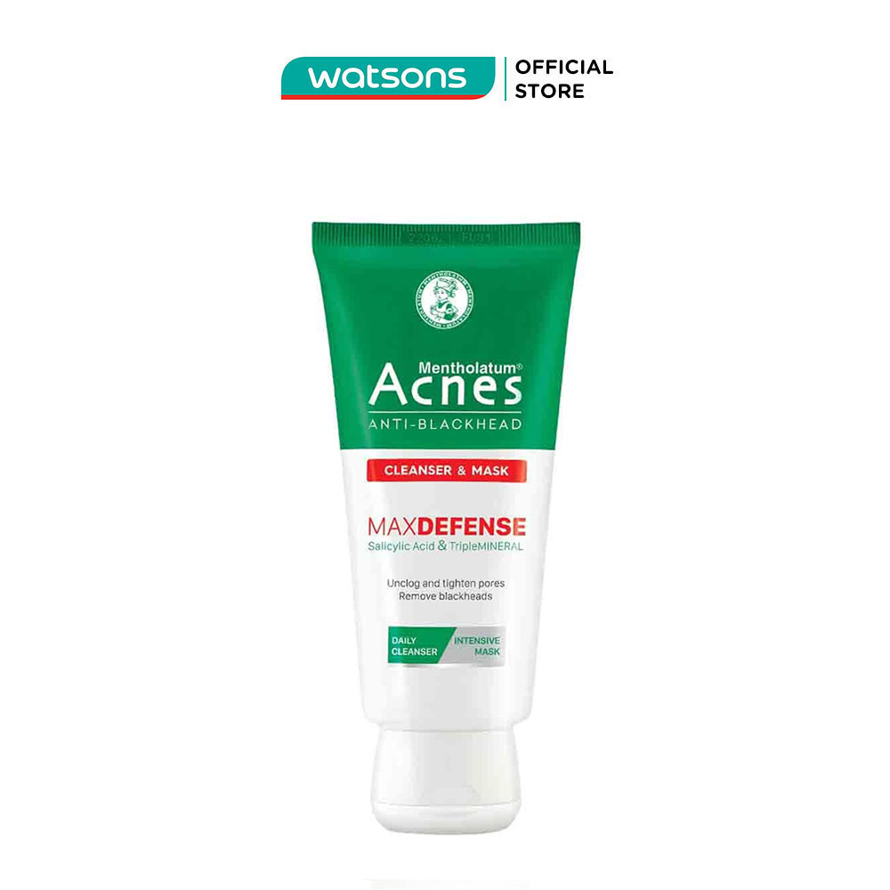 Kem Rửa Mặt & Mặt Nạ Acnes Anti-Blackhead MaxDefense Ngăn Ngừa Mụn Đầu Đen 100g