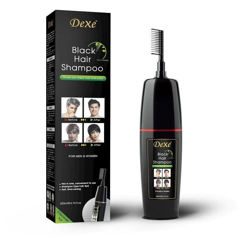 Lược nhuộm tóc phủ tóc bạc thành đen thông minh DEXE (hàng của Anh) sẵn 200ml thuốc nhuộm nhuộm tóc bạc thành tóc đen trong 15 phút