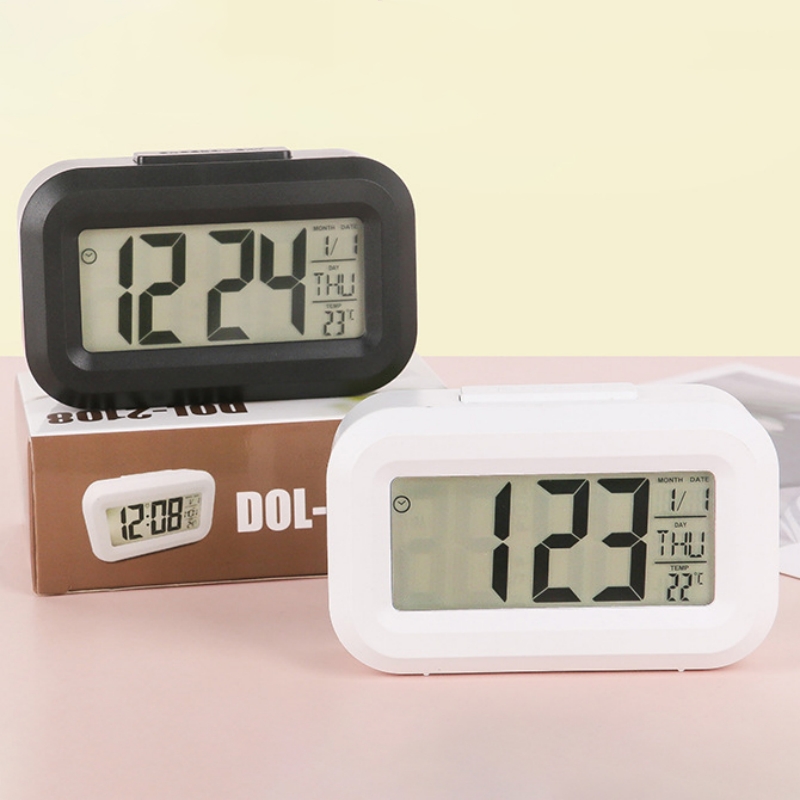 Premium LCD alarm desk led clock temperature and humidity meter-Hause