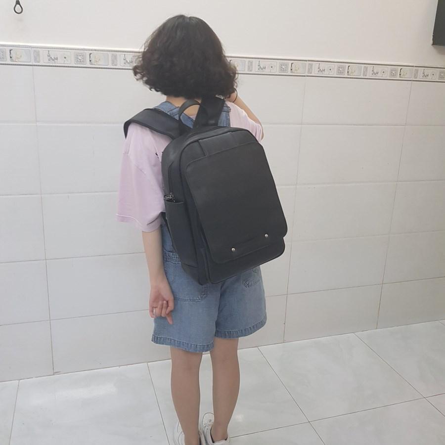 [HCM]Balo da nam nữ thời trang AVUH(Đen)