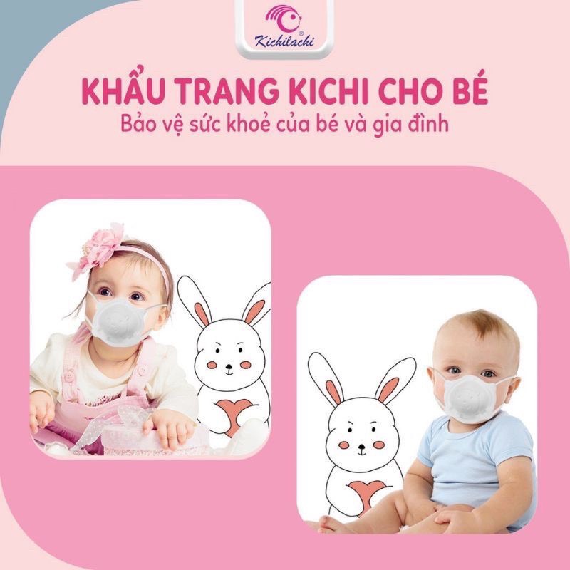 Set 3 khẩu trang gấu cho bé thương hiệu Kichi