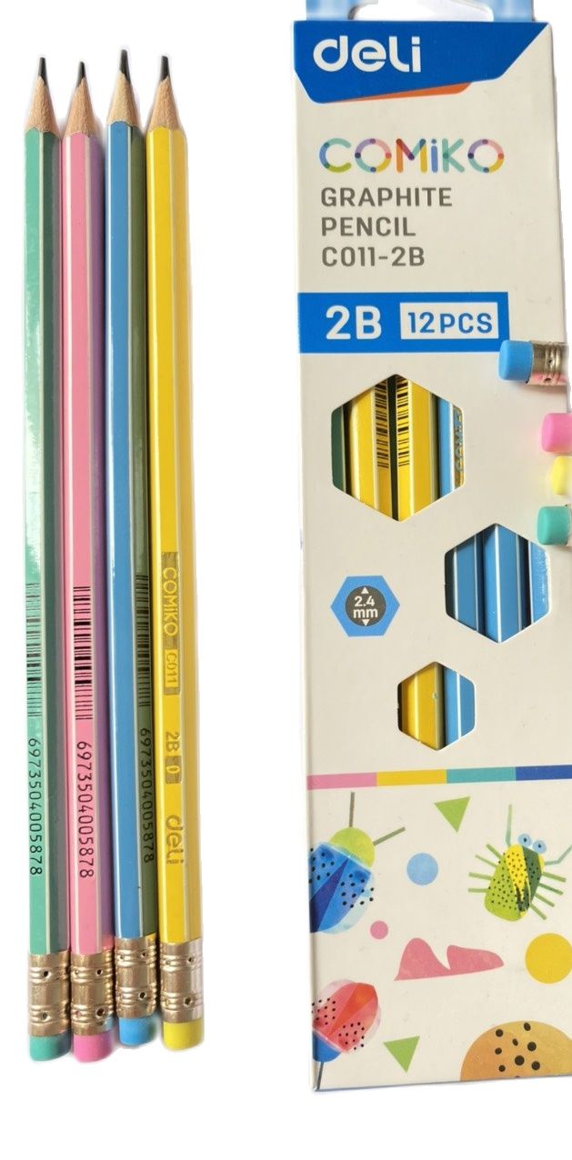 Hộp 12 chiếc Bút chì gỗ deli C011-HB/ 2B