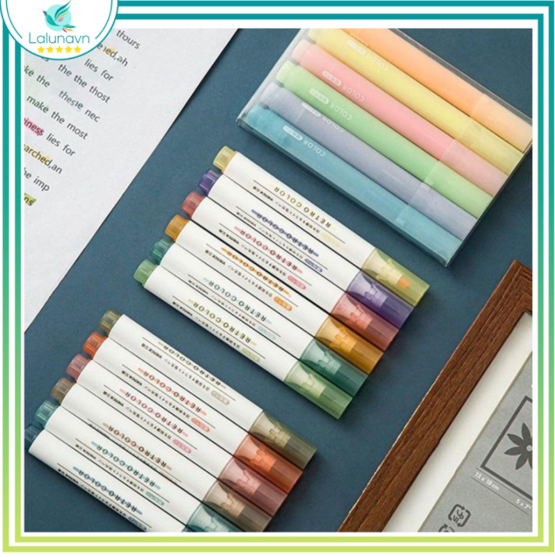 Mua Bộ bút dạ quang 6 màu xinh xắn tiện dụng, bút nhớ ,bút highlight cho học sinh
