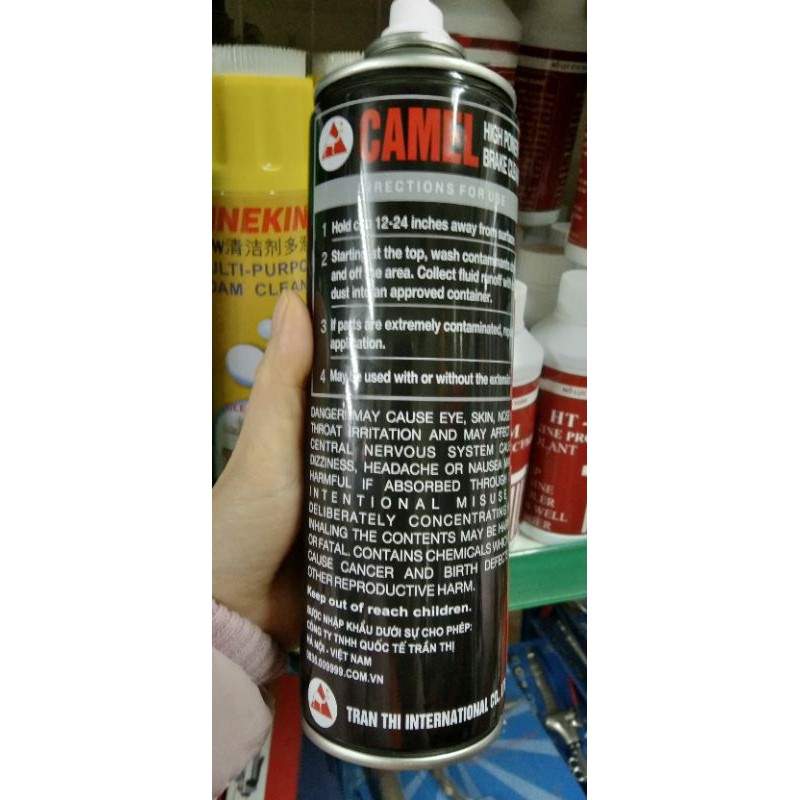 Camel vệ sinh má phanh động cơ rỉ sét dầu mỡ