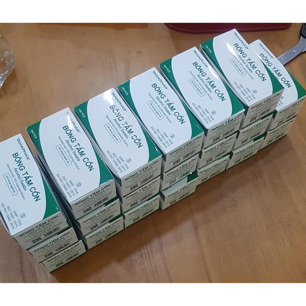 Bông tẩm cồn sát trùng TANAPHAR - Bông cồn khô