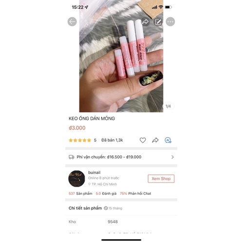 KEO ỐNG NAILBOX 1G DÁN MÓNG GIẢ