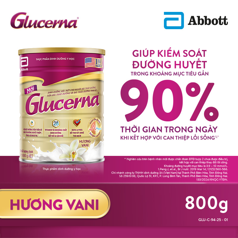 [CHỈ 20H 04-08.05 GIÁ TỐT MUA NGAY-SLCH] Sữa bột Glucerna hương vani 800g