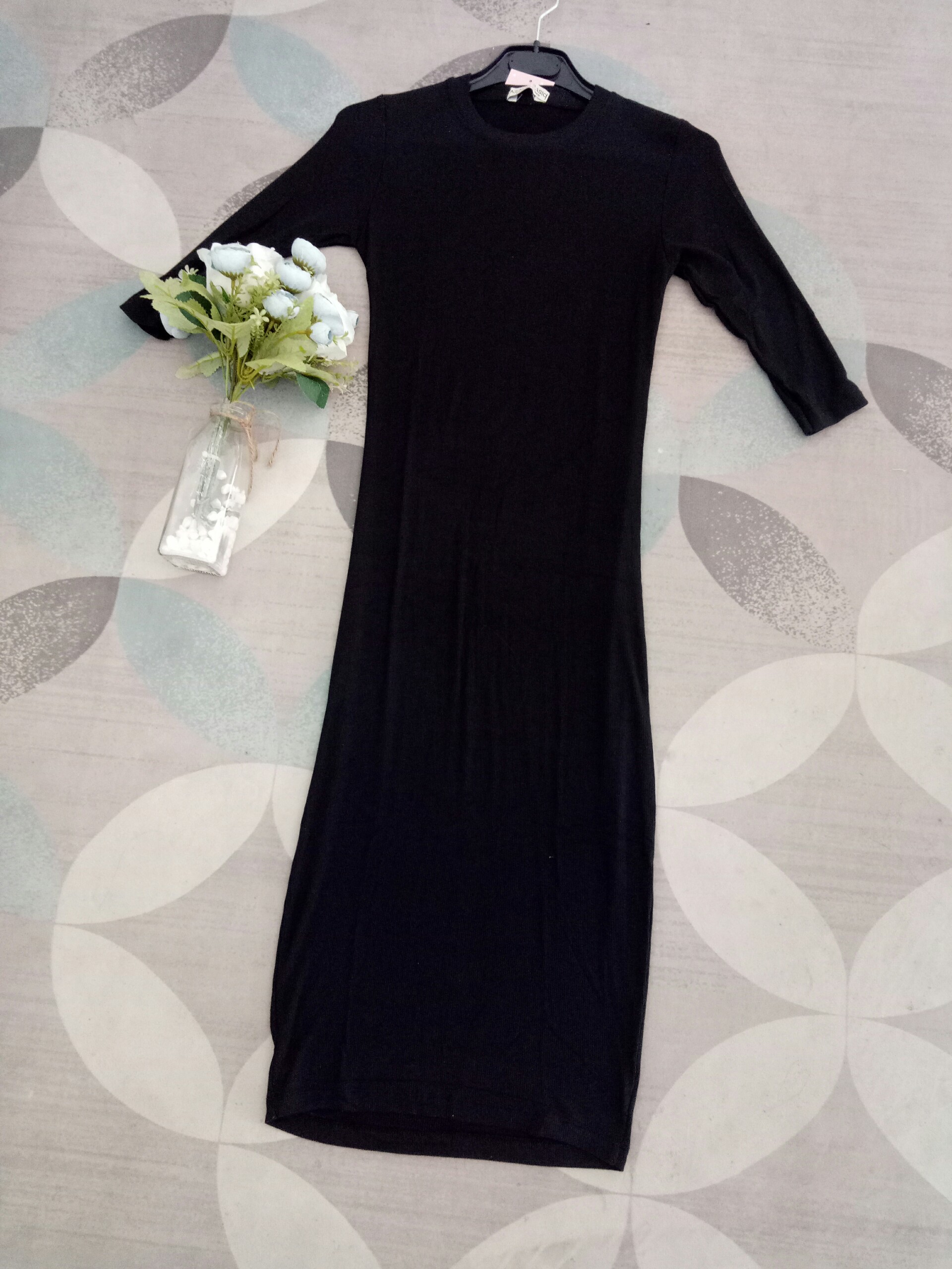 [HCM]Đầm dáng ôm body cổ tròn tay lỡ