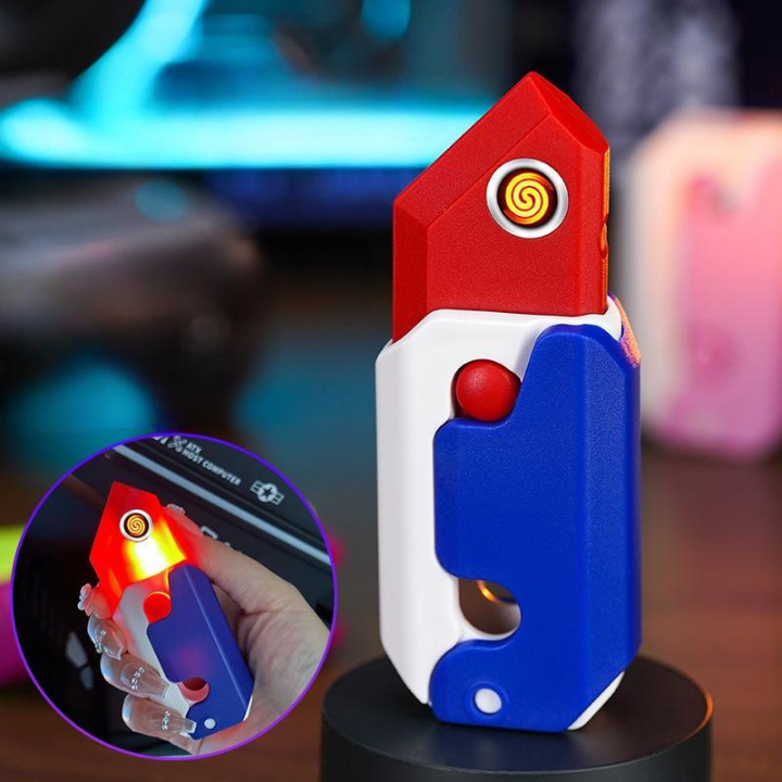 [HCM] Đồ Chơi Bật Lửa Dao Củ Cà Rốt In 3D kéo dài, Kèm Đầu Đốt Sạc Type C
