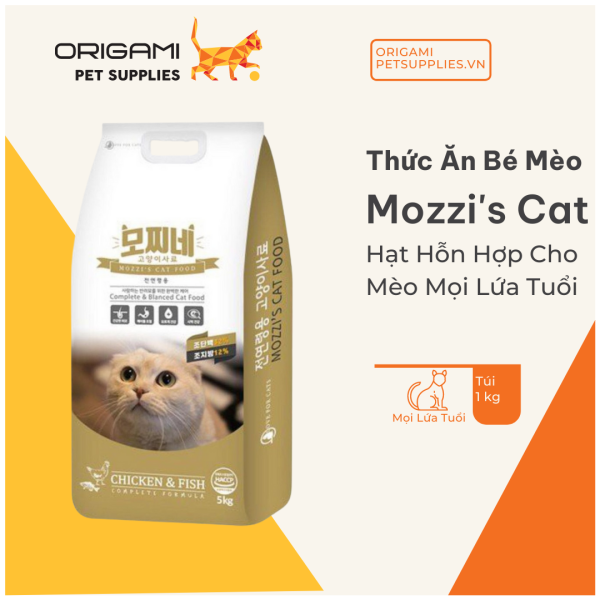 [HCM] Mozzis Cat Food - Thức Ăn Hỗn Hợp cho Mèo Mọi Lứa Tuổi - Túi 1kg - Origami Pet