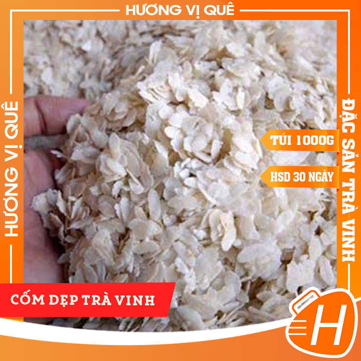Cốm Dẹp Trà Vinh - Túi 1000g - Đặc Sản Trà Vinh