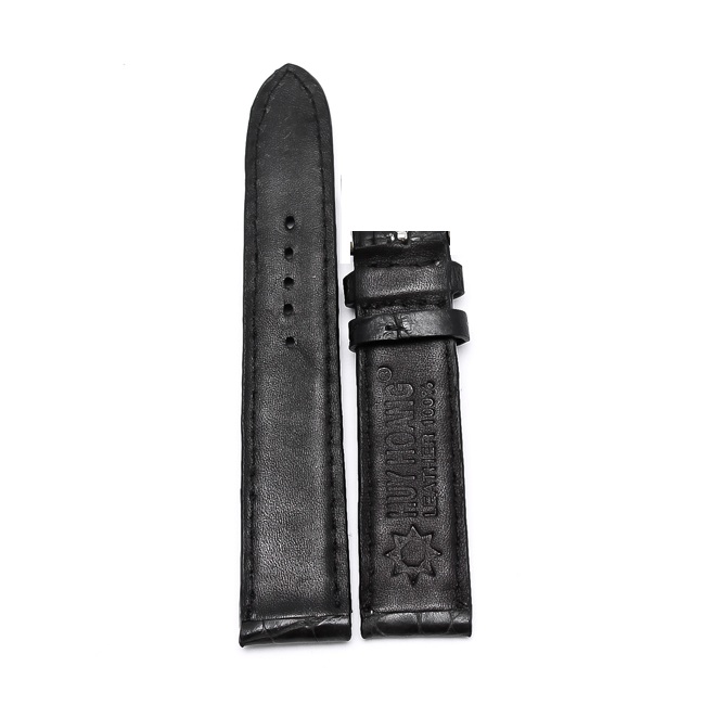 Dây đồng hồ da cá sấu size 16 - 18 - 20 màu đen TH8201