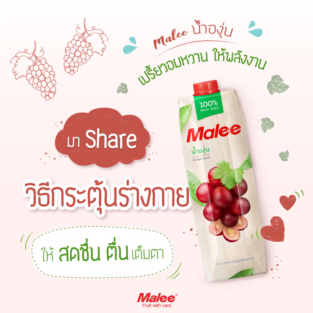 Nước Ép Nho Malee 1L - Nhập Khẩu Thái Lan | Malee 100% Grape Juice 1L
