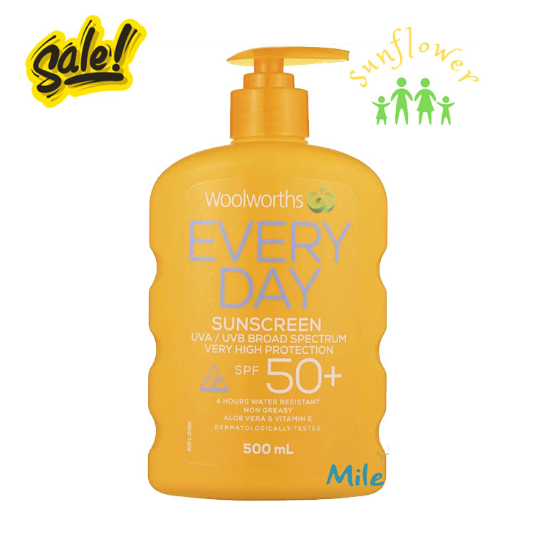 Kem Chống Nắng Woolworths Everyday Sunscreen 500ml SPF 50+ của Úc