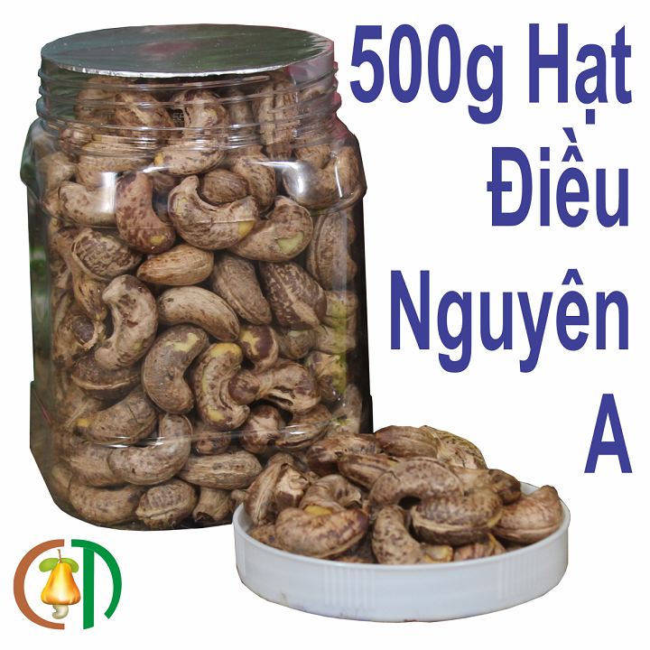 HẠT ĐIỀU RANG MUỐI NGUYÊN HẠT CÒN VỎ LỤA LOẠI A VIỆT (SIZE 520 HẠT/1KG) ĐÓNG 250-500G, HÀNG MỚI RANG MỖI NGÀY