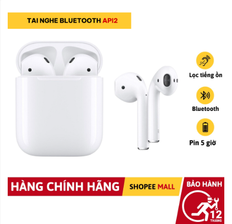 Tai Nghe bluetooth ALOHA PKV AP 2 Hổ Vằn 1562U, Thời Lượng Pin 8H, Đổi Tên, Định Vị,  Mở Nắp Hiện Kết Nối Hiện Popup .sạc không dây Bản Mới Nhất