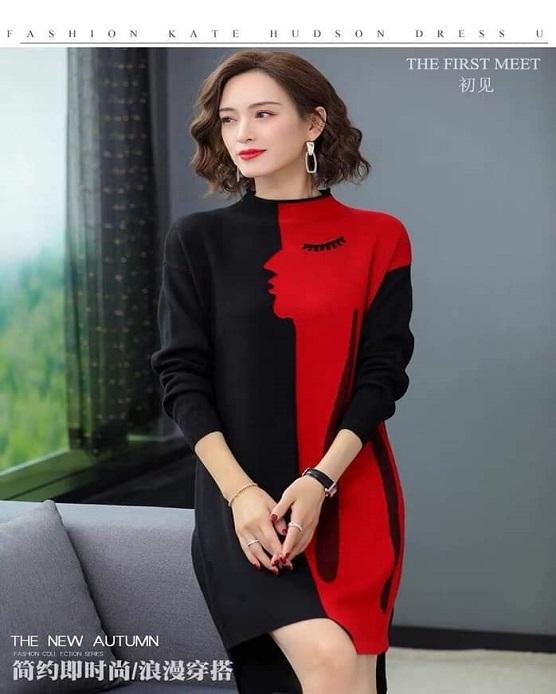 [HCM]ĐẦM LEN SUÔNG PHỐI MÀU CAO CẤP