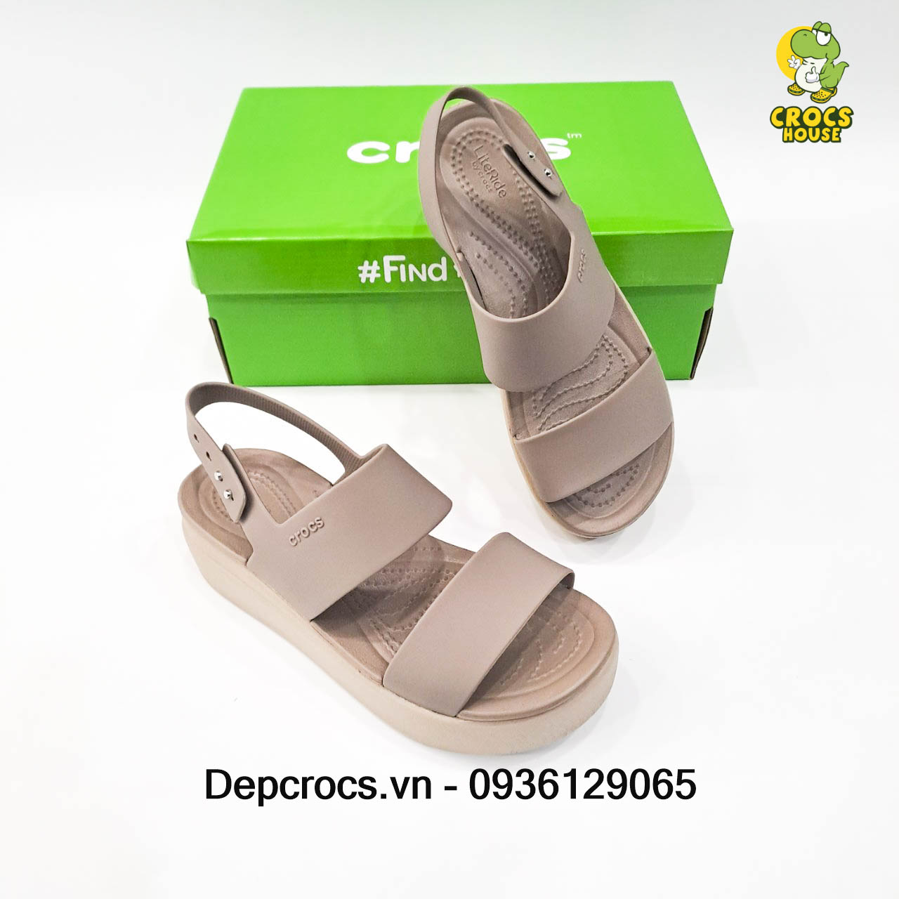 Sandal xuồng croos brooklyn nữ đế 5 phân hàng cao cấp, sandal crosc đế xuồng nữ êm - nhà cá sấu.